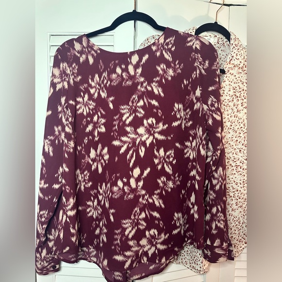Maurices Burgundy Floral and Cream Leopard Blouses - Picture 2 of 9